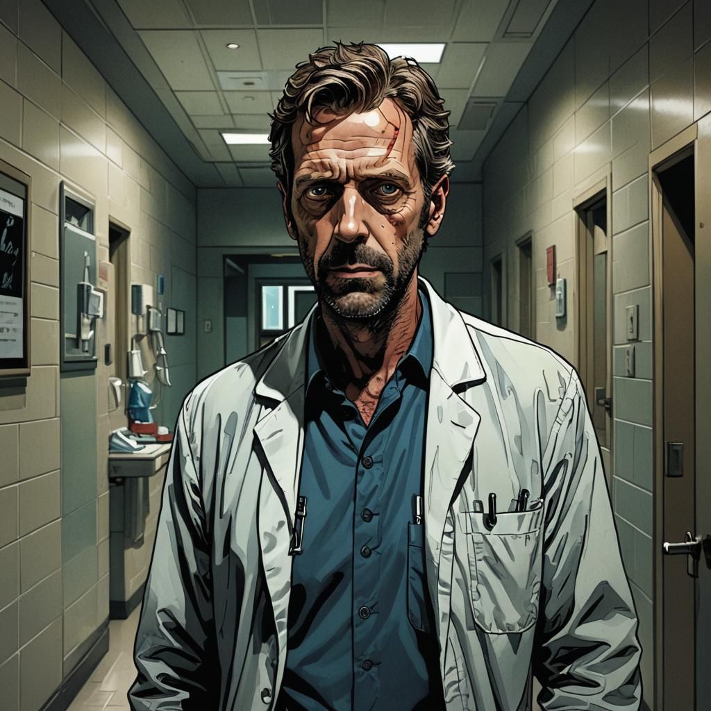 Dr. House in Comic Book Style