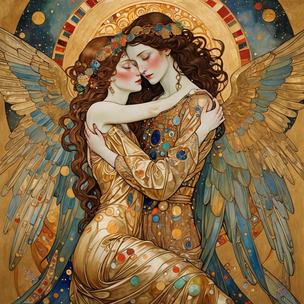 Soul embracing her solar angel