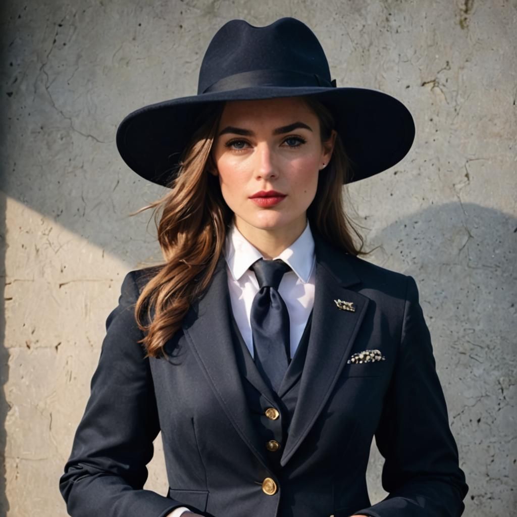 Elegant British Woman in Classic Preppy Style