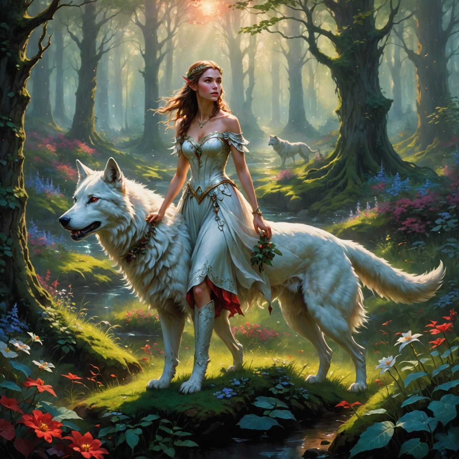 Ethereal Fantasy Princess in Whispering Woods