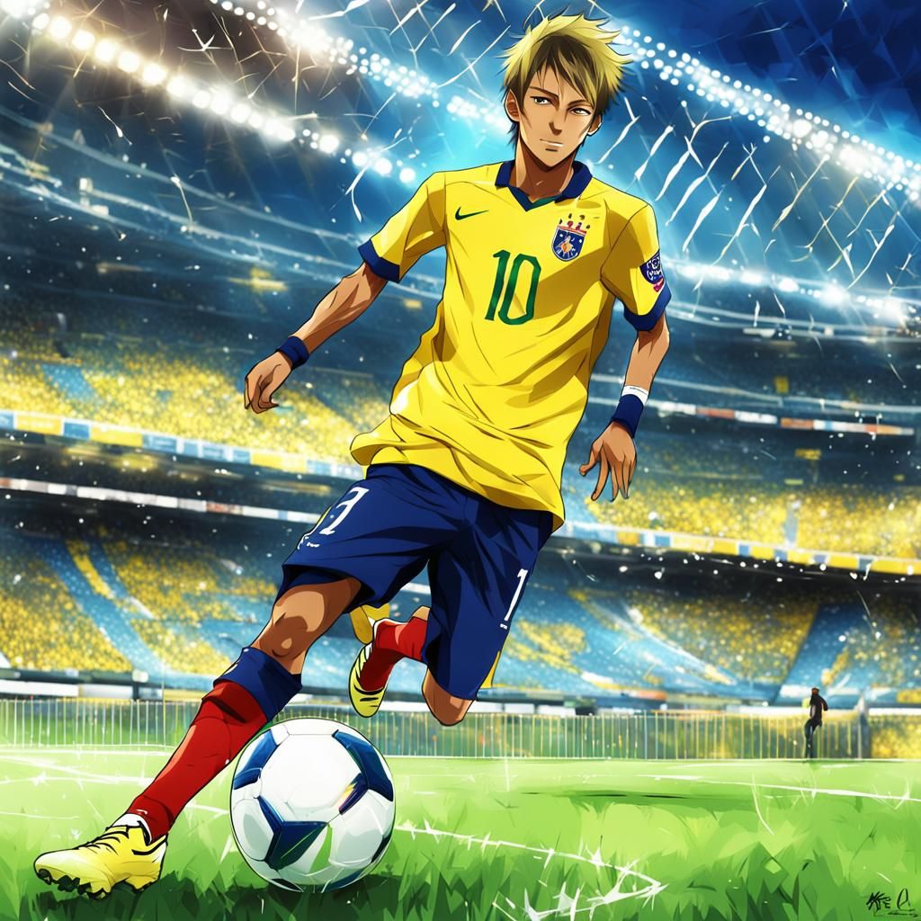 Neymar in Anime Key Visual Style