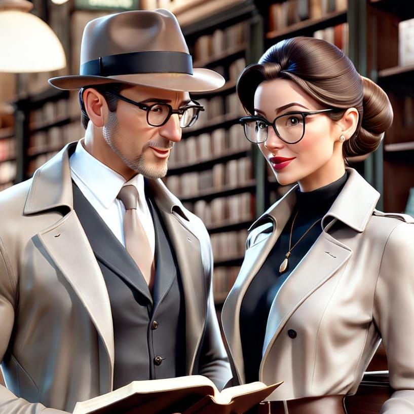 Bookstore Scene in Disney/Pixar CGI Style