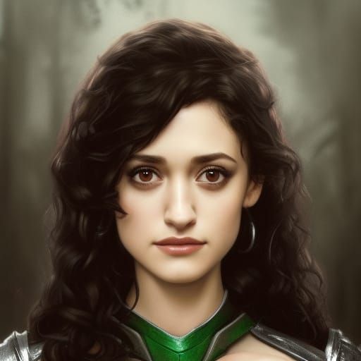 Medieval Portrait with Green Armor, Detailed Concept Art