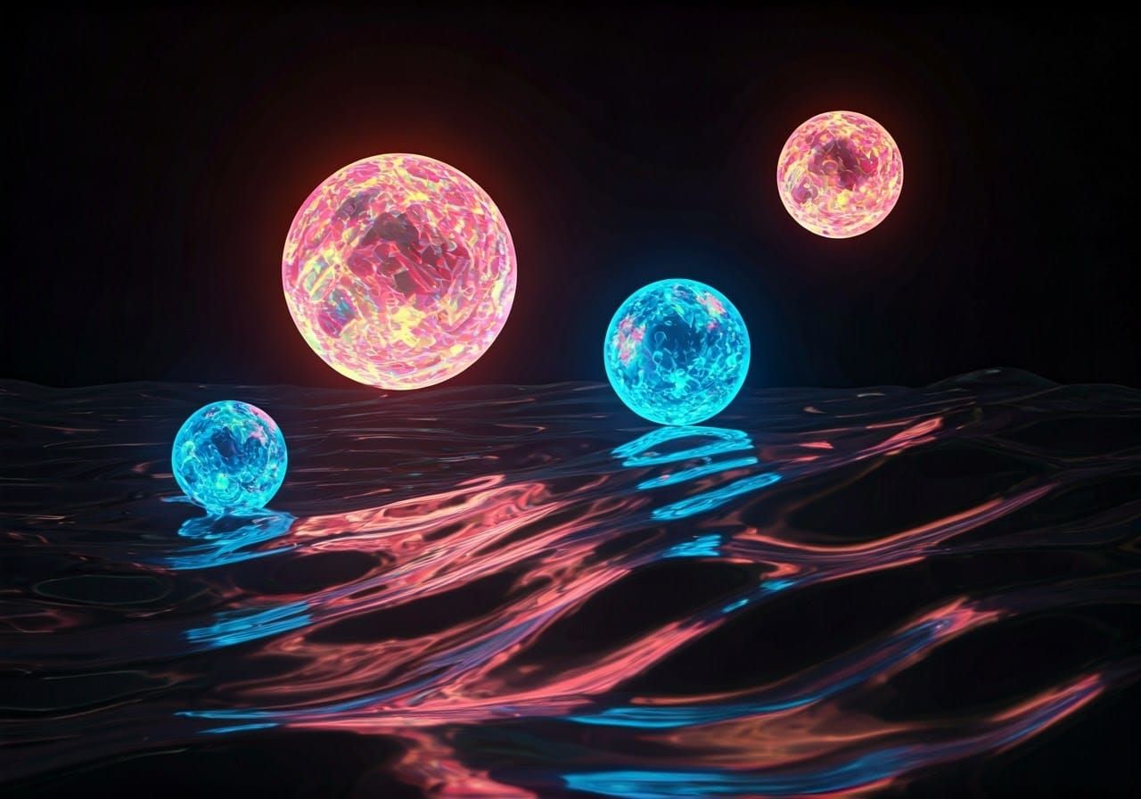 Iridescent Orbs Suspended in Crystalline Plasma