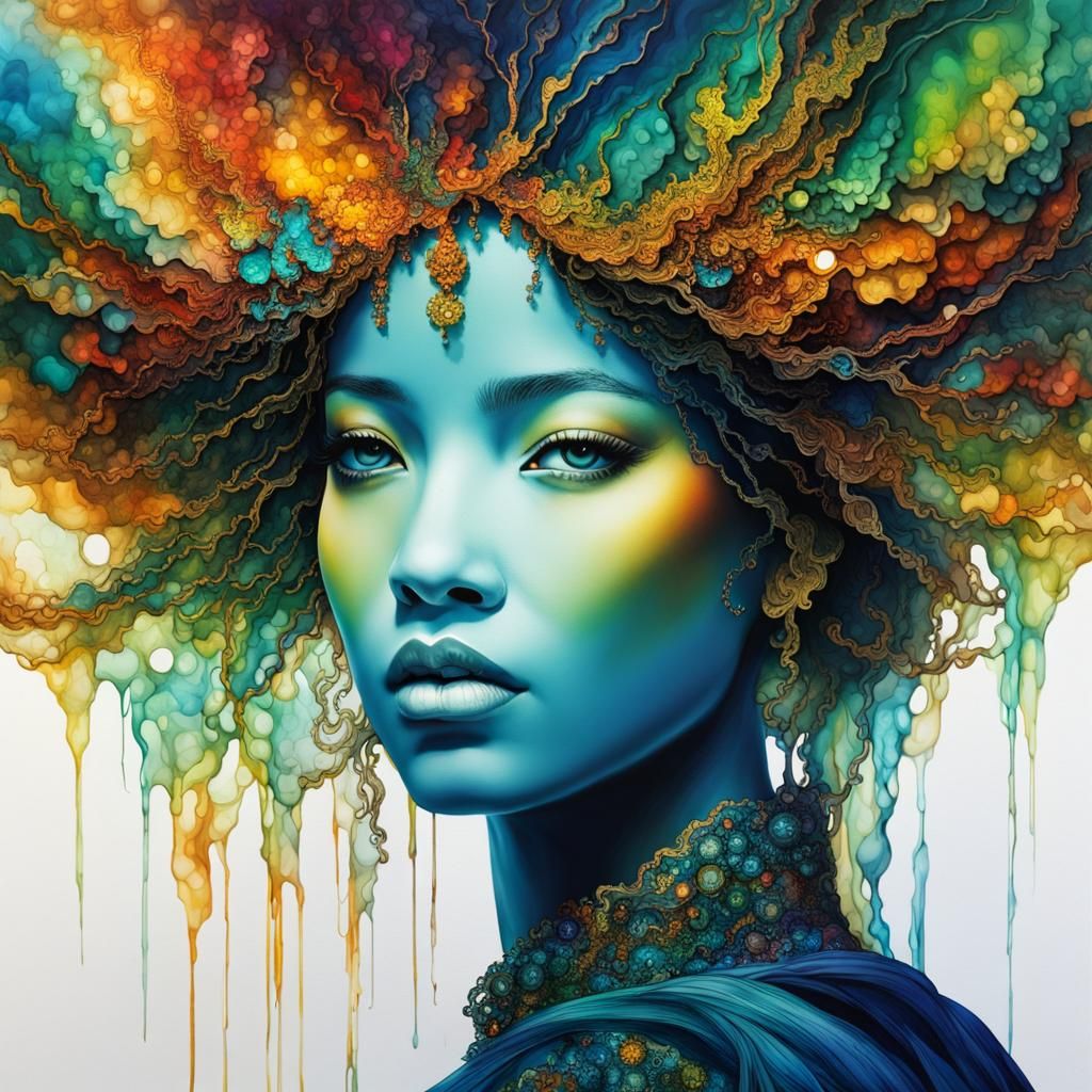 Avatar in Underground Sea with Alcohol Ink