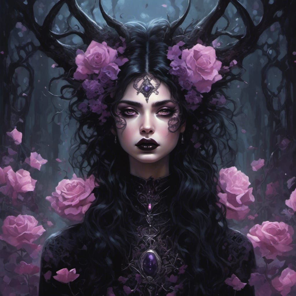 Gothic Goddess in Ethereal Surrealist Style