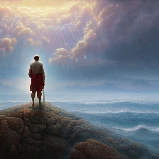 Ethereal Fantasy: Noah Parting the Red Sea