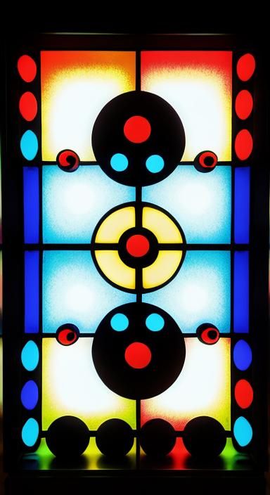 Black Light Ladybug in Mondrian Style