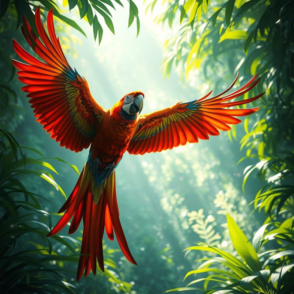 Vibrant Jungle Escape in Triadic Colors