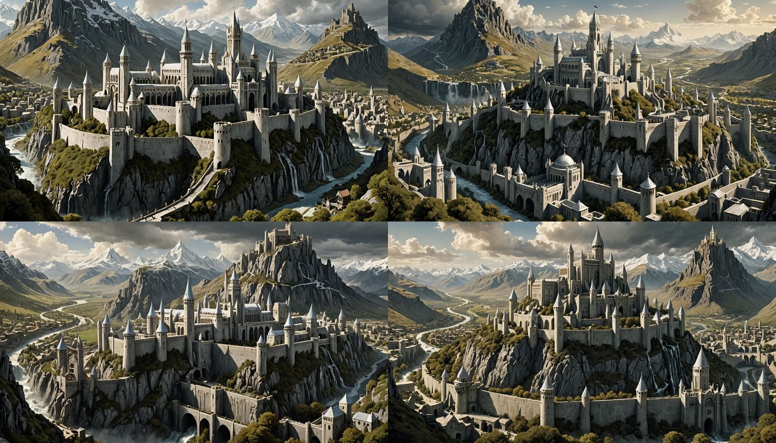 Minas Tirith: Towering Citadel of Gondor in Matte Painting