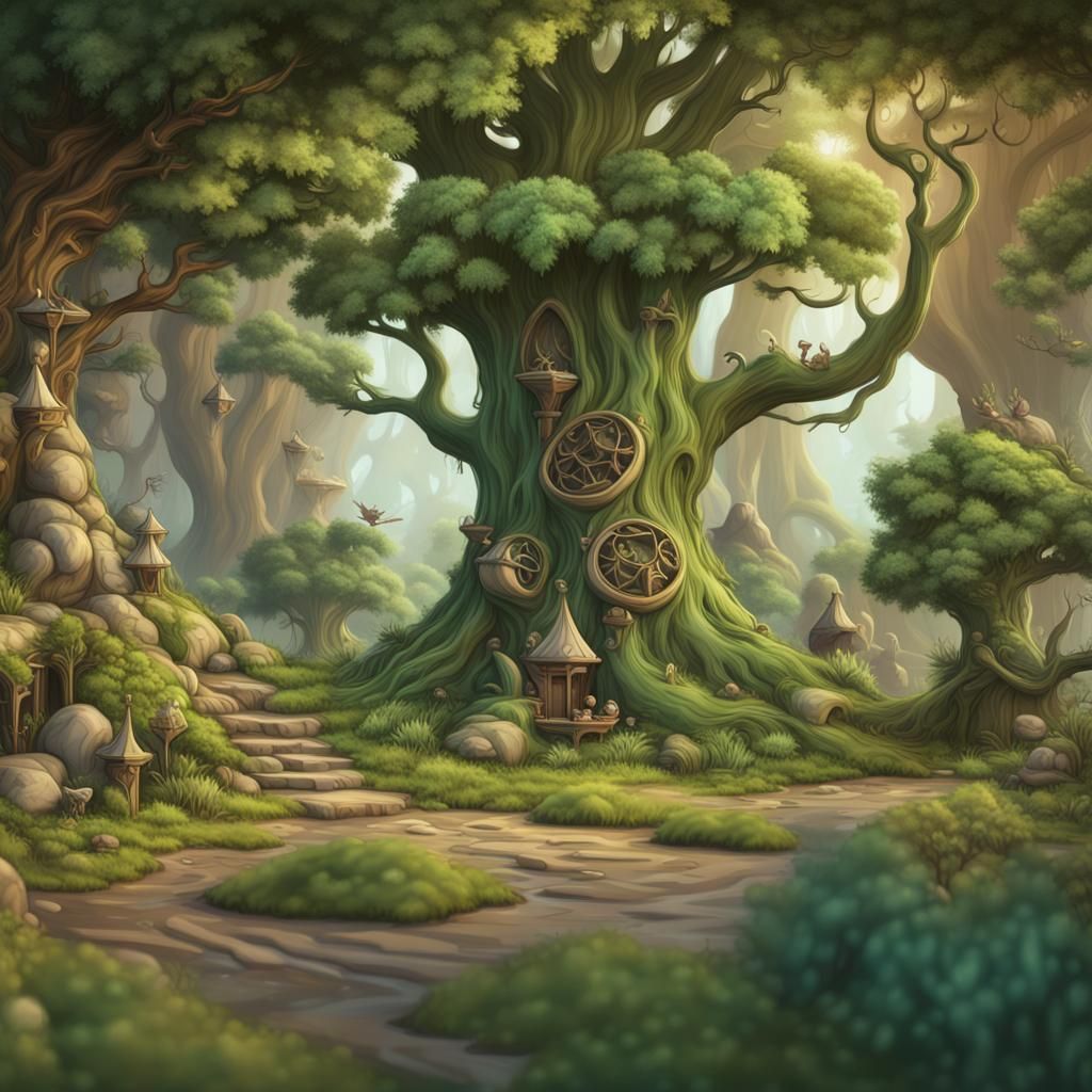 Pastel Woodland Decorations for Boy's Party: Fantasy Art