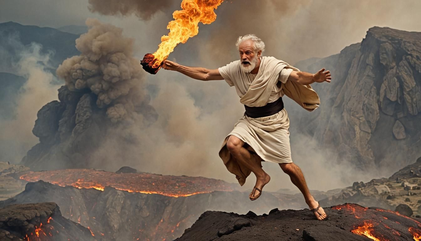 Greek Man Leaps into a Flaming Volcano