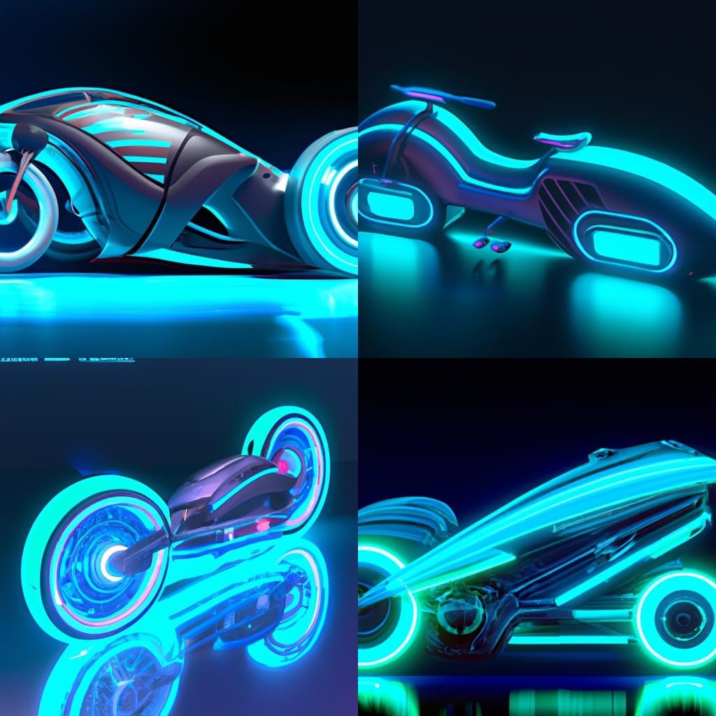 Tron Lightcycle 3D Render in Cyberpunk Style