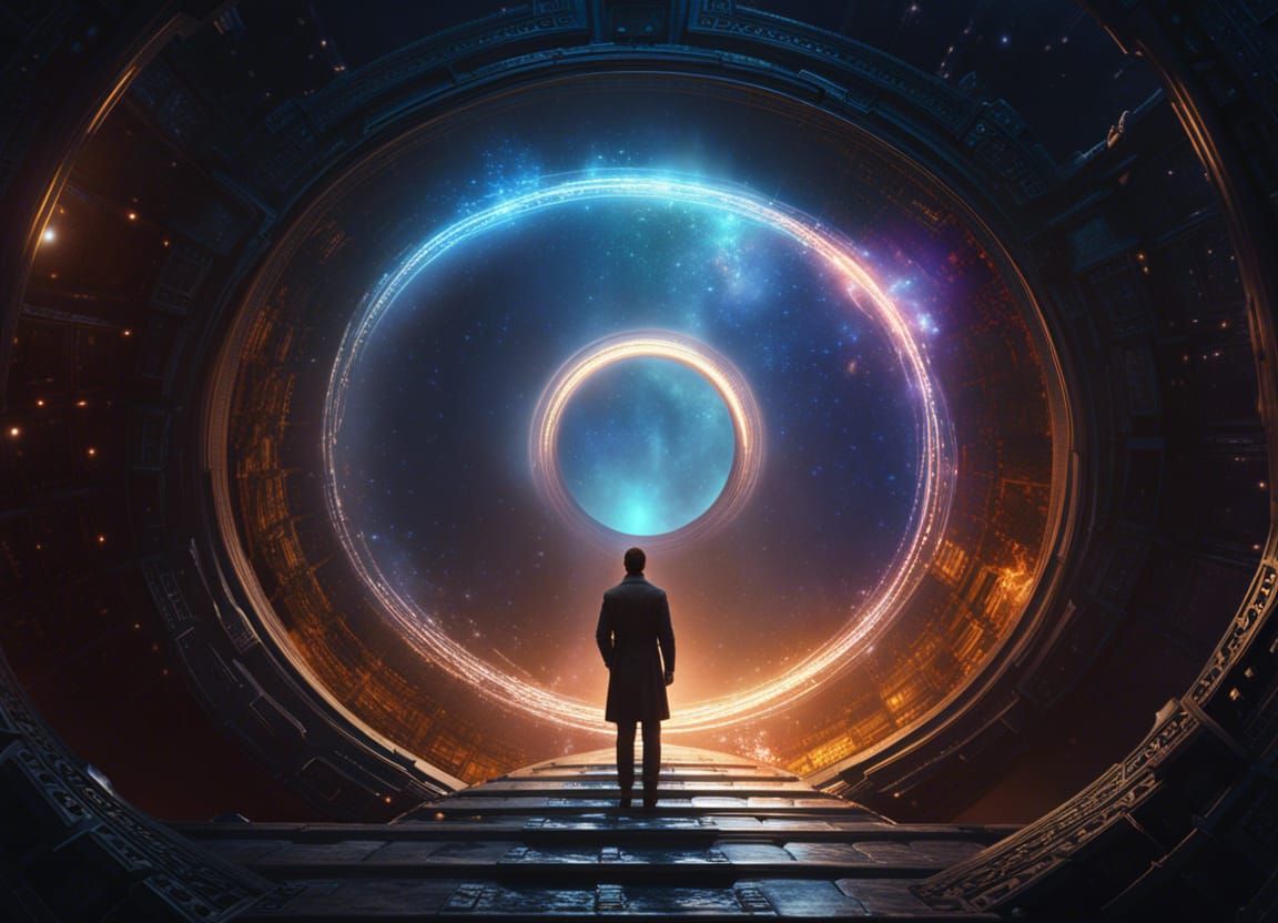 Cosmic Portal: A Hyperdetailed Dark Fantasy Scene