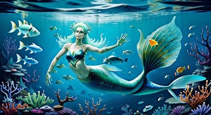 Biopunk Mermaid Goddess of the Deep