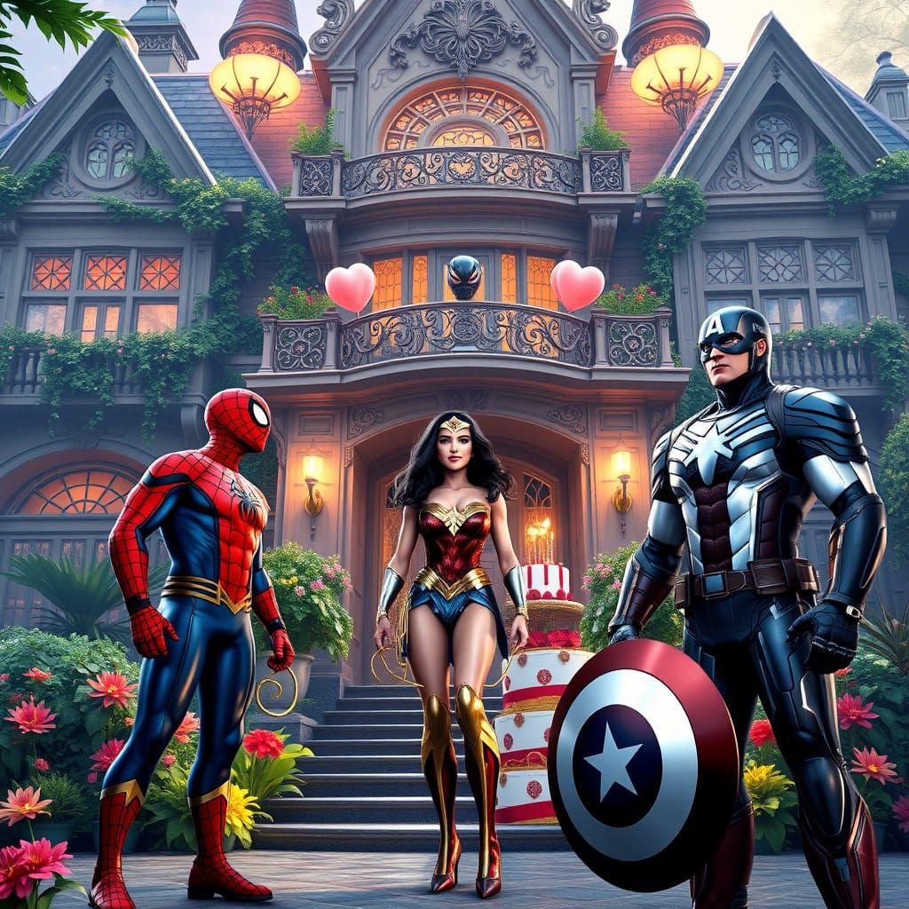 Marvel Heroes Celebrate Wonder Woman's Birthday in Art Nouve...
