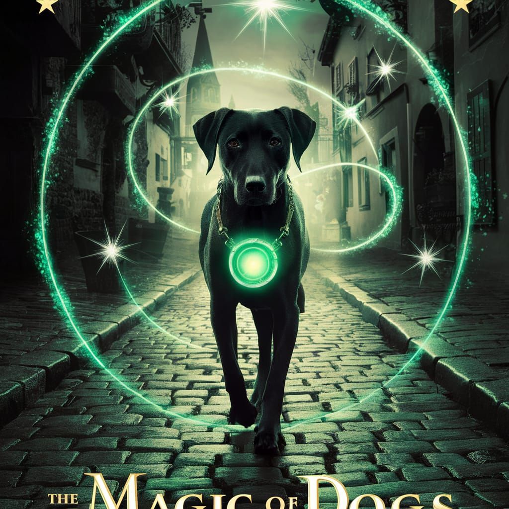 Movie Poster: The Magic of Dogs with Enchanted Amulet