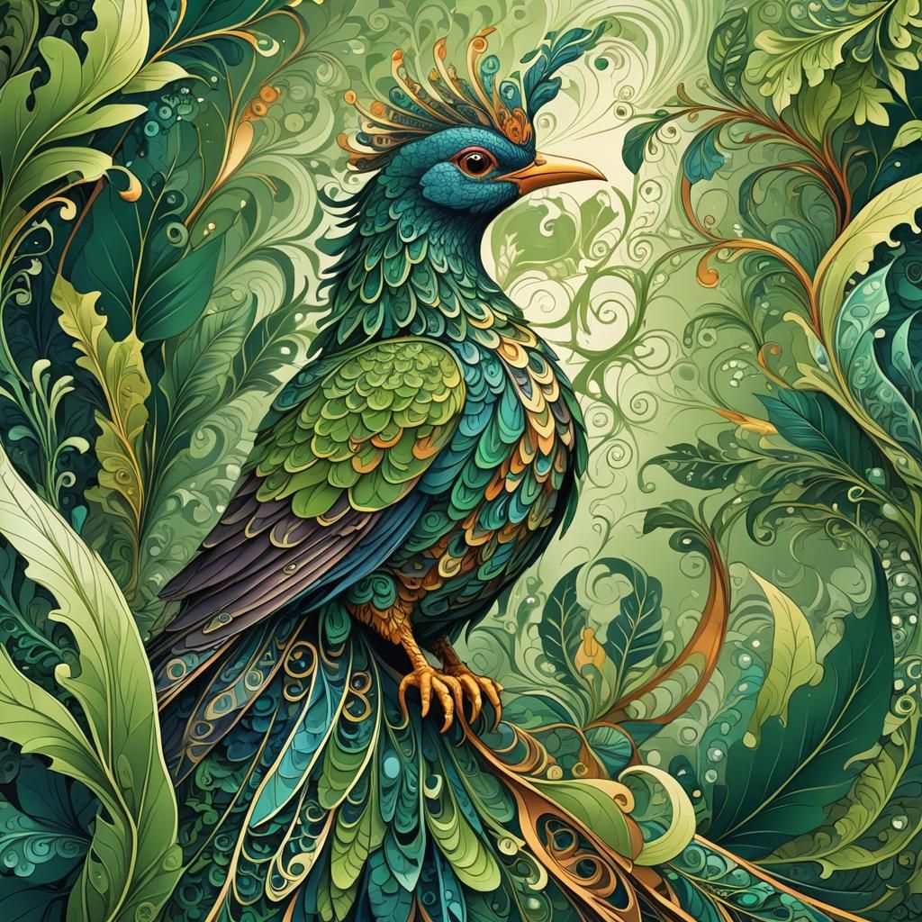 Abstract Fractal Art: Majestic Filipino Healing Bird
