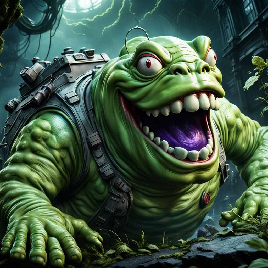 Ghostbusters Slimer in Detailed Matte Painting