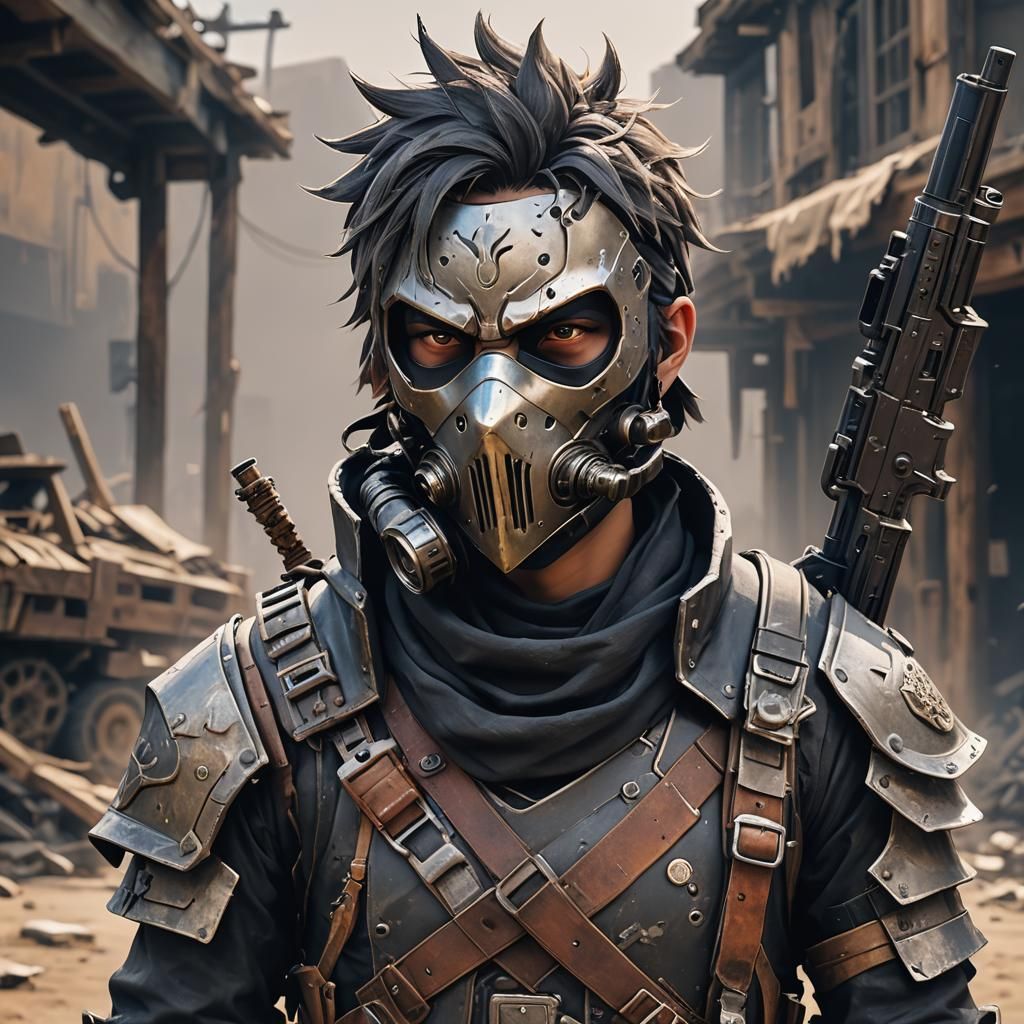 Wasteland Bandit Portrait in Anime Style