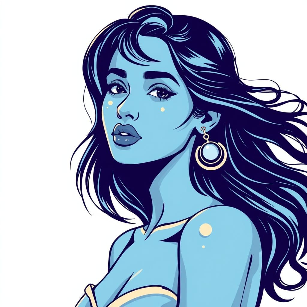 Stunning Woman in Icon Set Design