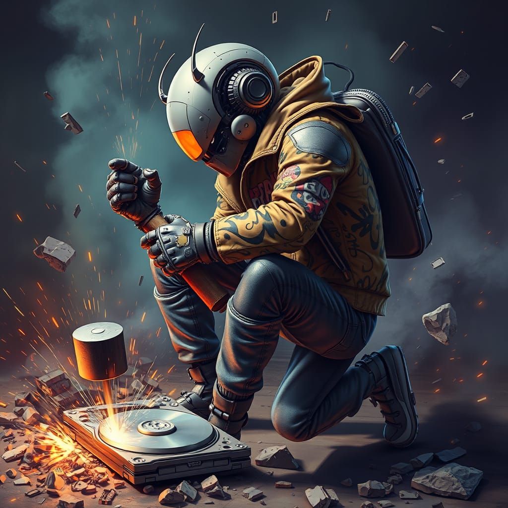 Robot Rage: Digital Demolition in Hyperrealism