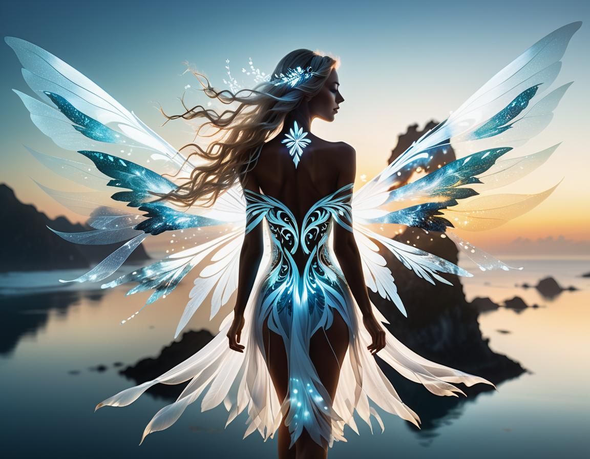 Fairy Silhouette Double Exposure Photograph