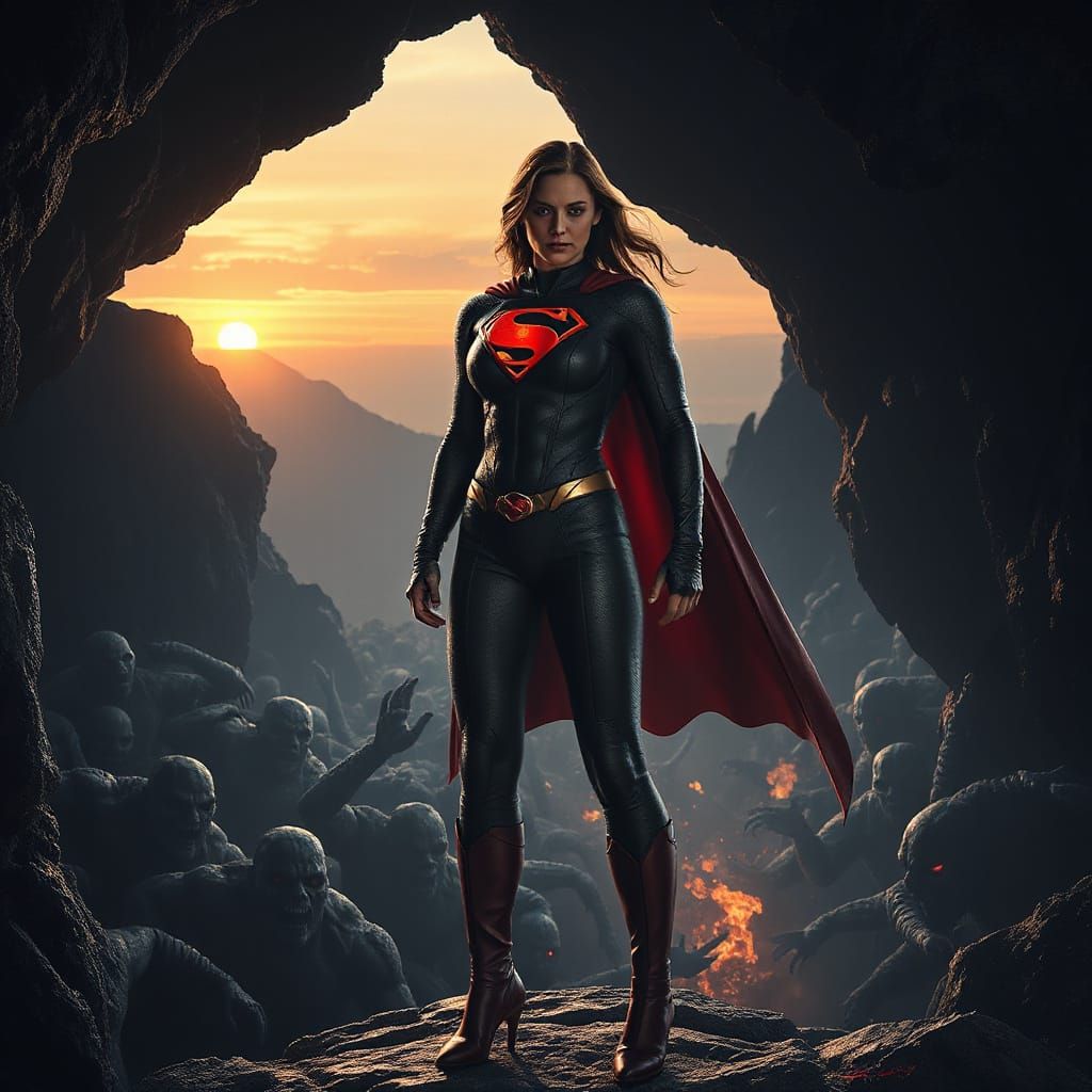 Superwoman at Dawn, Ready to Scorch the Horde