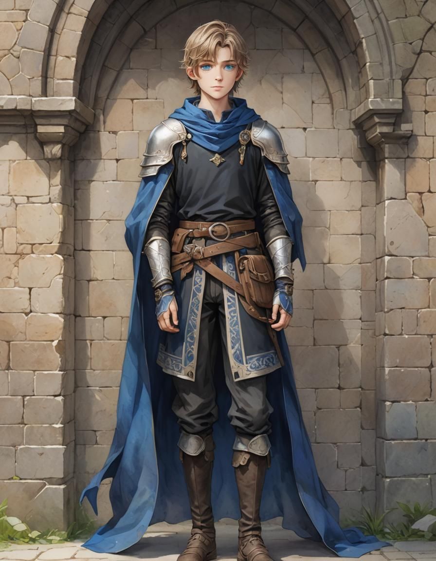 Fantasy Medieval Boy Portrait in Anime Style