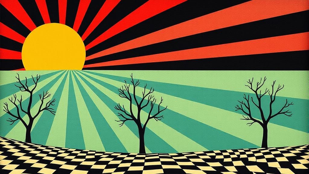 Optical Illusion Sunburst in Vibrant Colors