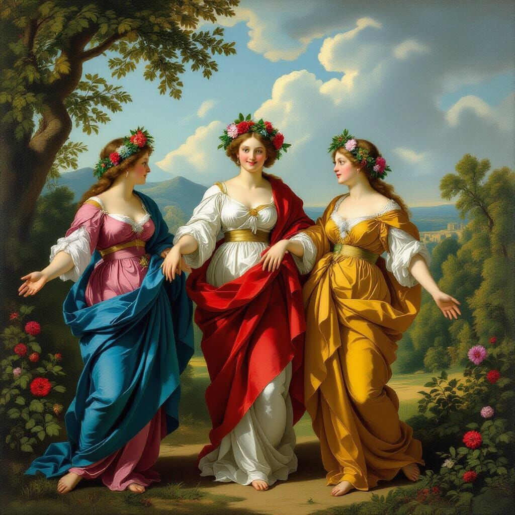 Figures of Joy and Abundance in Baroque Style