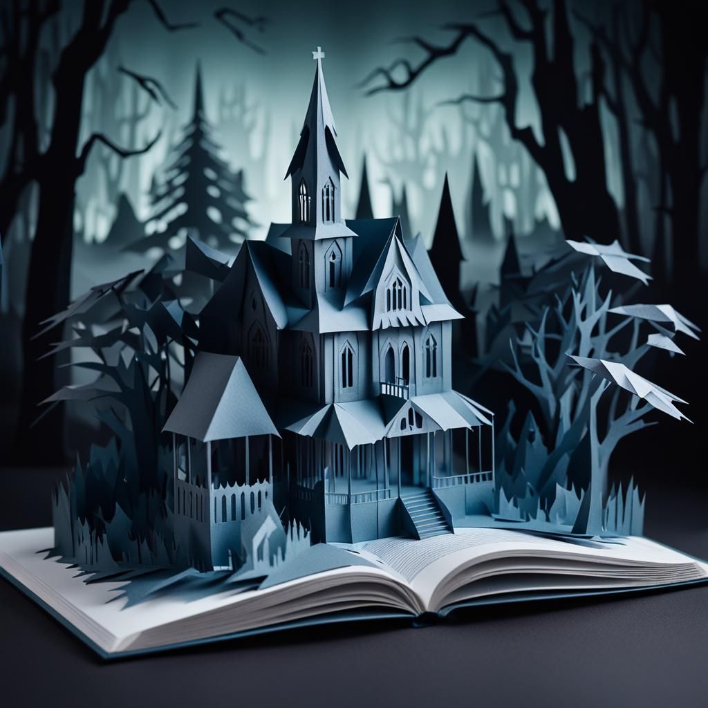 Creepy Haunted House in Papercraft Book