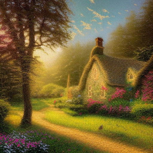 Charming Cottage Basks in Golden Hour Light