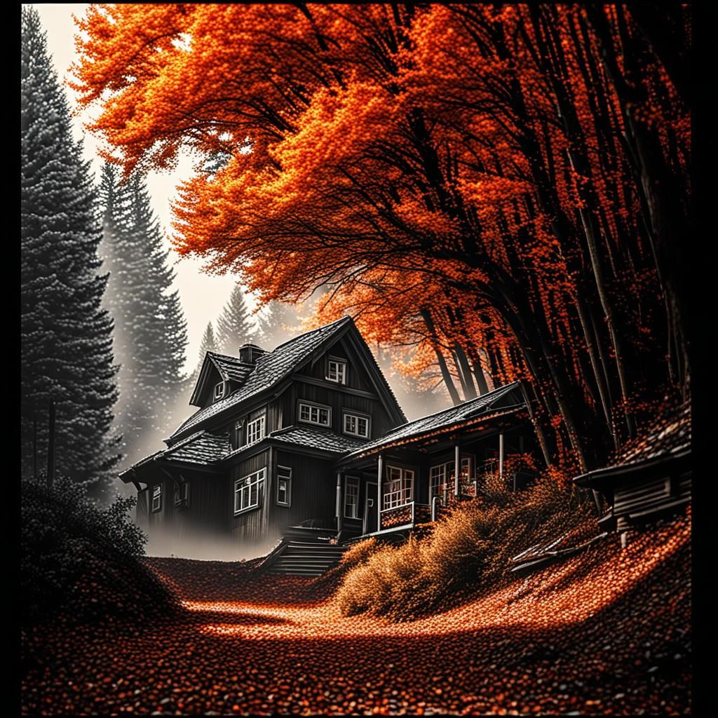 Cozy Autumn Home Interior in Hyperrealistic Style