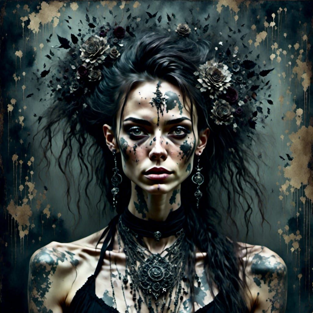 Detailed Portrait of Woman with Punk Aesthetic