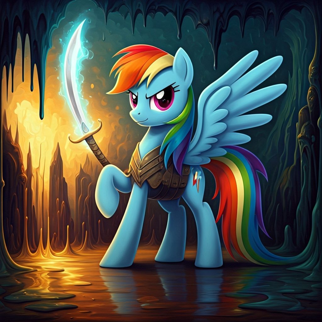 Rainbow Dash Wind Mage Knight in Surreal Style