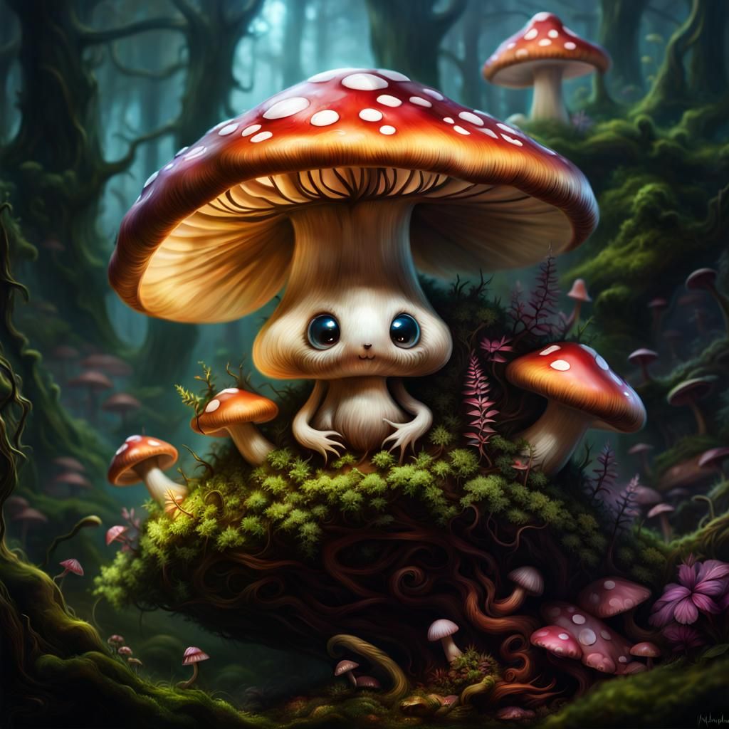 Adorable Shroom Creature in Mystic Wonderland