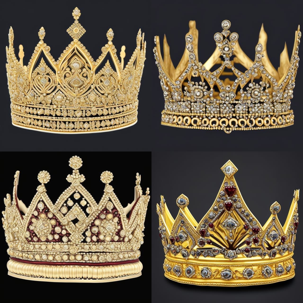 Detailed Golden Crown with Filigree and Jewels
