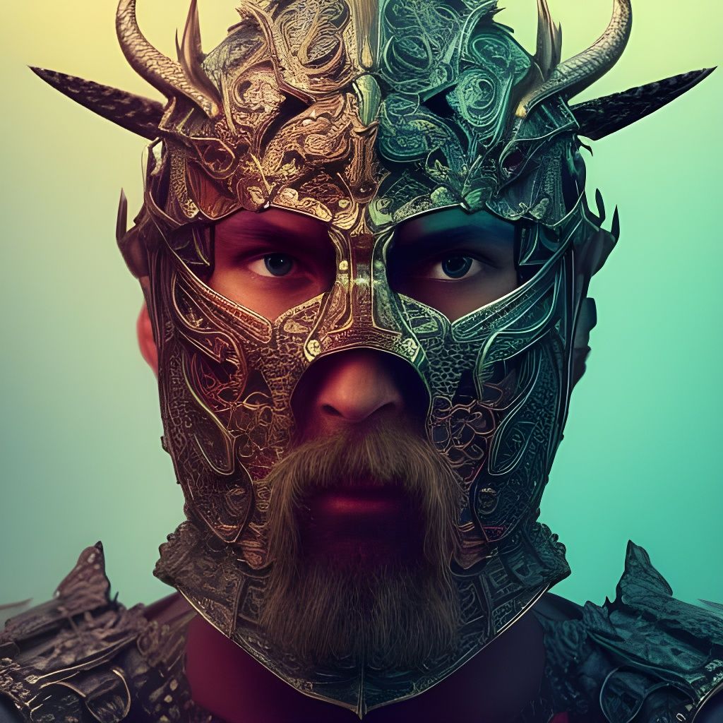 Fierce Viking Warrior in Dragonscale Armor