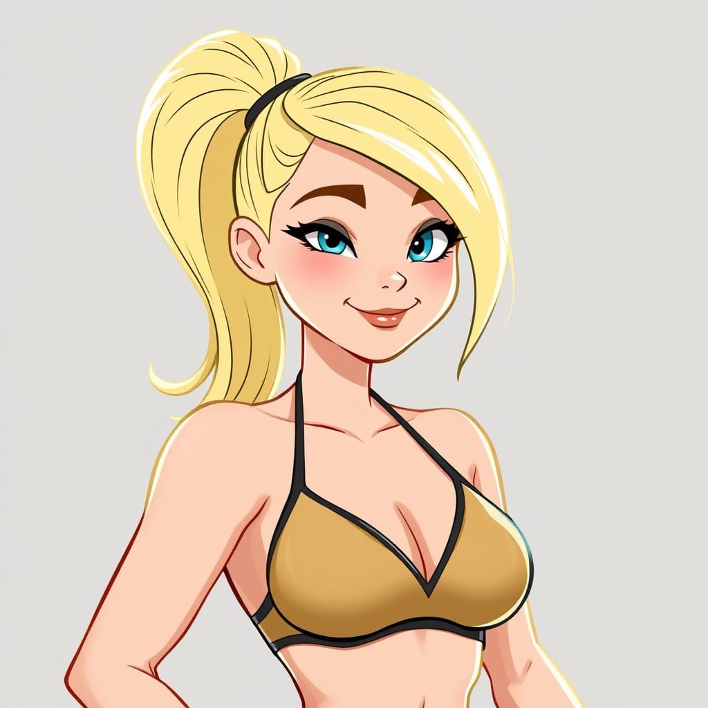 Disney-Inspired Cartoon Character of Bowsette in Athletic St...