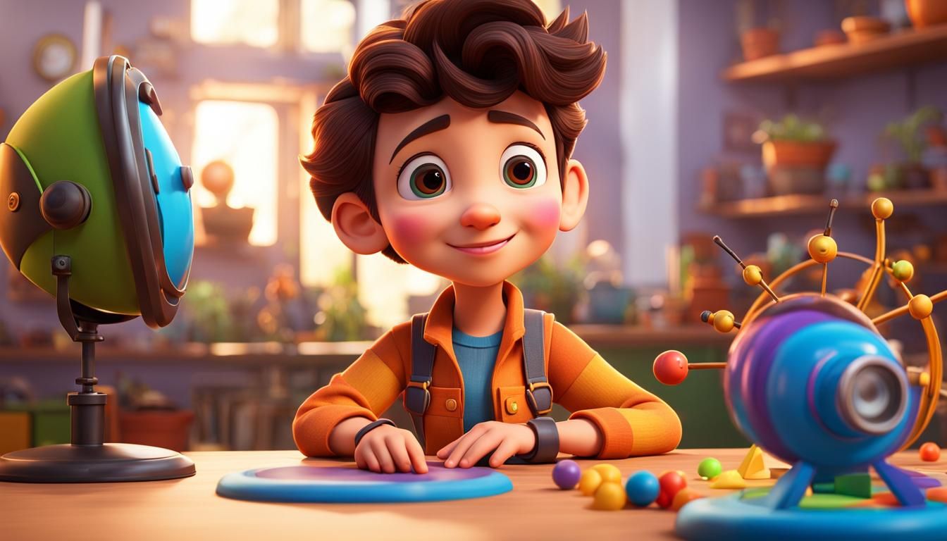 Cartoon Prompt Engineer in Vibrant 3D Style