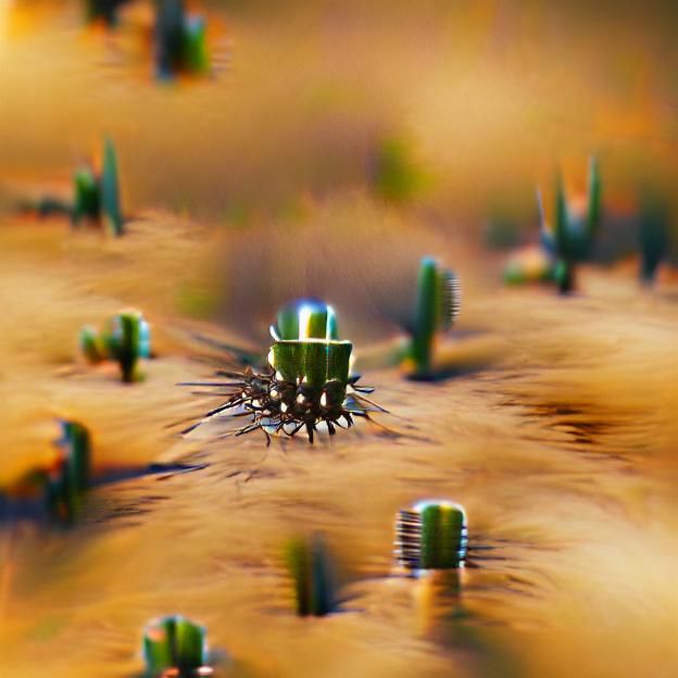 Cactus with Metal Spikes in 8K Resolution