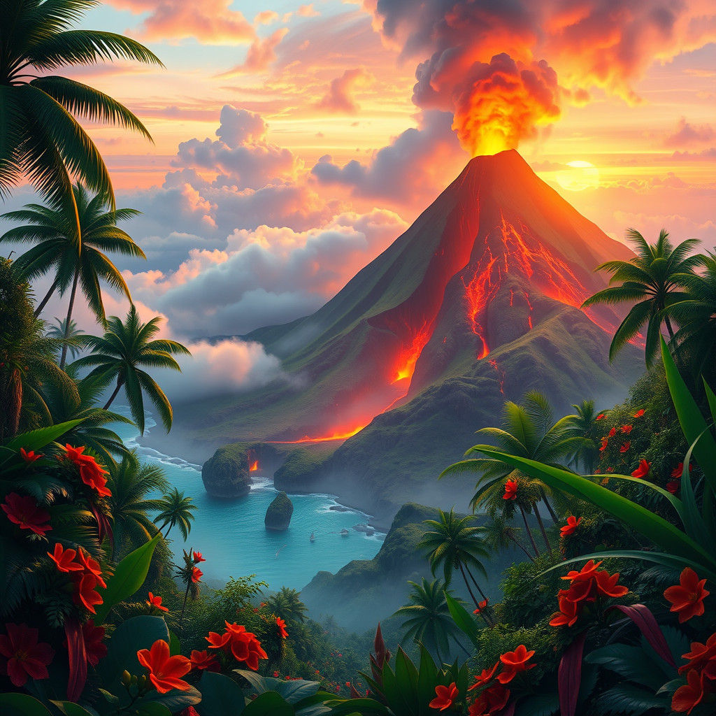 Hawaiian Volcano Park: A Matte Painting Landscape