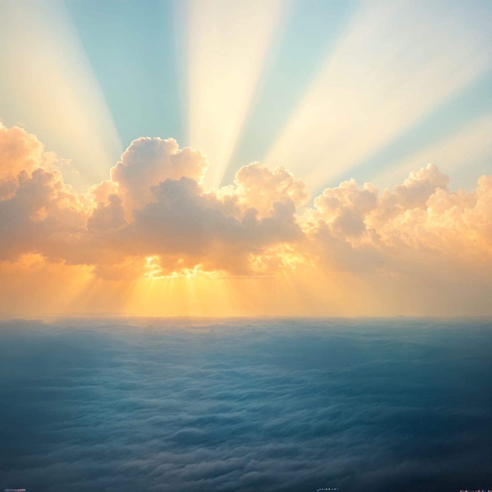 Heavenly Ocean Scene Under Soft Focus Overcast Skies