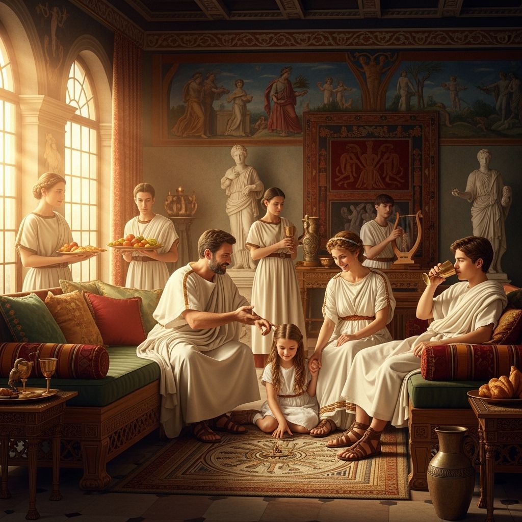 Roman Family in Sumptuously Decorated Triclinium