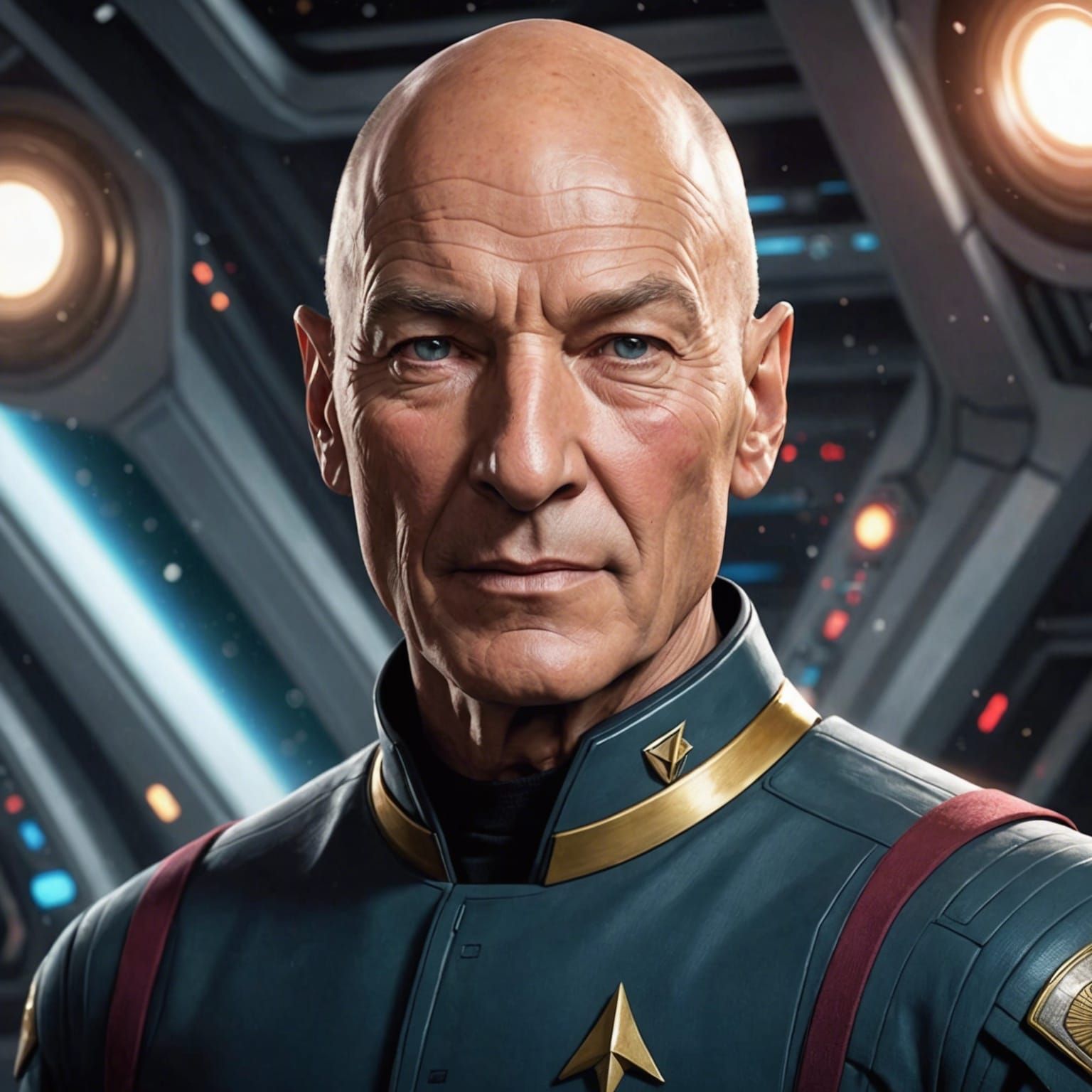 Young Captain Picard Portrait in Artstation Style