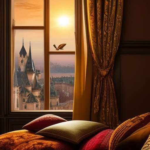 Cats Watch Fireworks Display in Hyperrealistic Digital Art