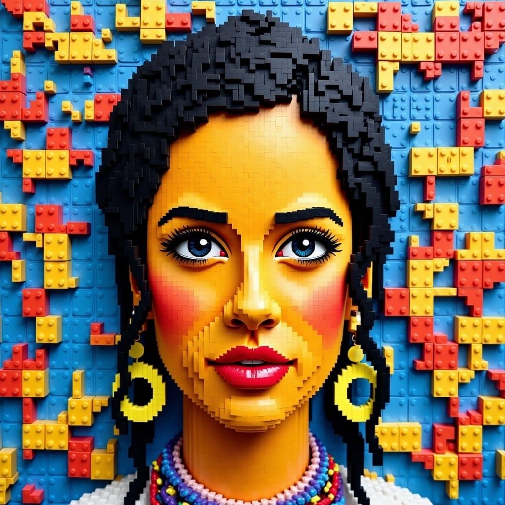 Ana de Armas Lego Portrait in 2D