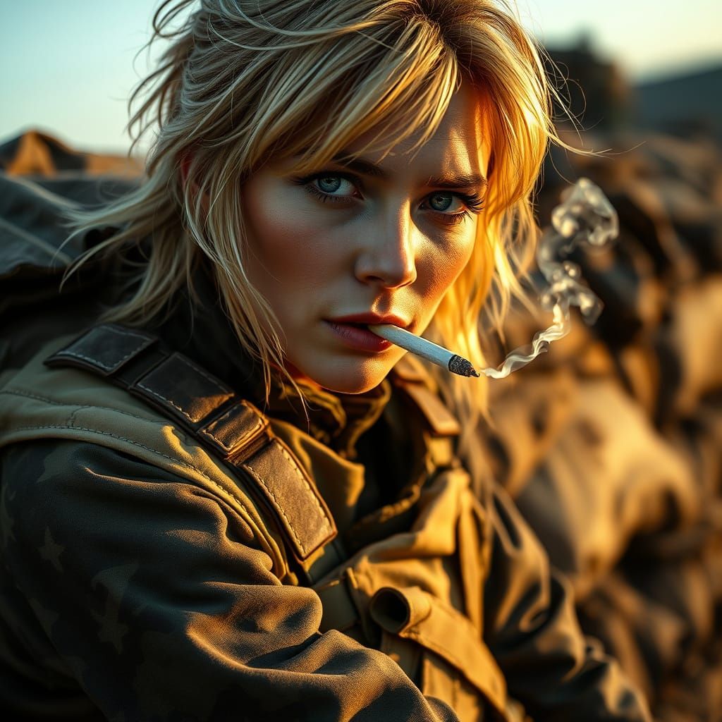 Gritty Close-Up of Russian Paratrooper in Cinematic Style