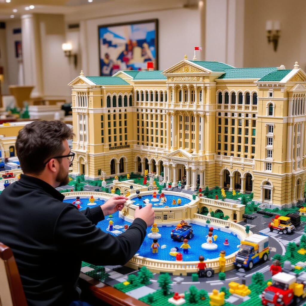 Lego Masterpiece: Epic Caesar's Palace Built from Lego